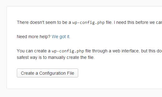 create a config file